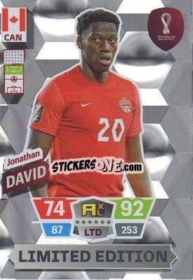 Sticker Jonathan David - FIFA World Cup Qatar 2022. Adrenalyn XL - Panini
