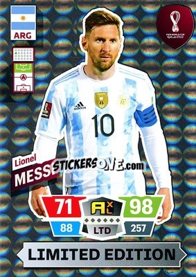 Sticker Lionel Messi - FIFA World Cup Qatar 2022. Adrenalyn XL n. XXL-LM - Panini