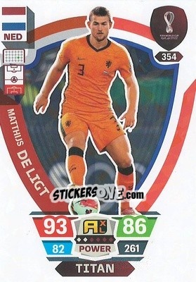 Sticker Matthijs de Ligt - FIFA World Cup Qatar 2022. Adrenalyn XL n. 354 - Panini