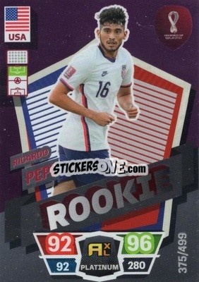 Sticker Ricardo Pepi (USA) - FIFA World Cup Qatar 2022. Adrenalyn XL - Panini