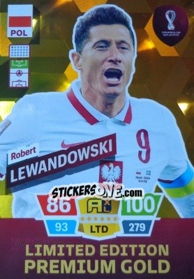 Sticker Robert Lewandowski - FIFA World Cup Qatar 2022. Adrenalyn XL n. LEG-RL - Panini