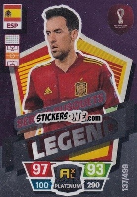 Figurina Sergio Busquets (Spain) - FIFA World Cup Qatar 2022. Adrenalyn XL - Panini