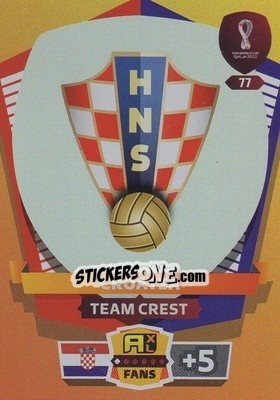 Sticker Team Crest - FIFA World Cup Qatar 2022. Adrenalyn XL n. 77 - Panini