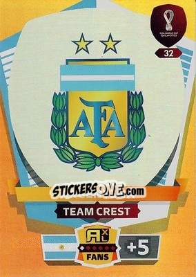 Sticker Team Crest - FIFA World Cup Qatar 2022. Adrenalyn XL n. 32 - Panini