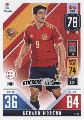 Sticker Gerard Moreno - The Road To Uefa Nations League Finals 2022-2023. Match Attax 101 n. CD78 - Topps
