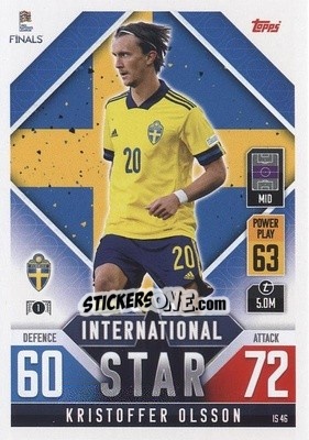 Sticker Kristoffer Olsson - The Road To Uefa Nations League Finals 2022-2023. Match Attax 101 n. IS46 - Topps