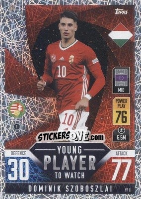 Sticker Dominik Szobboszlai - The Road To Uefa Nations League Finals 2022-2023. Match Attax 101 n. YP11 - Topps