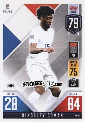 Sticker Kingsley Coman - The Road to UEFA Nations League Finals 2022-2023. Match Attax 101 - Topps