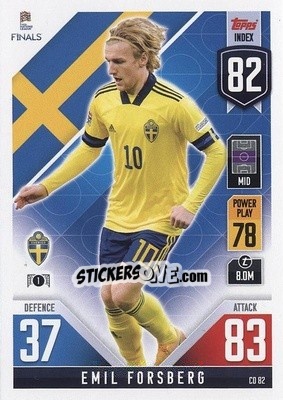 Figurina Emil Forsberg - The Road to UEFA Nations League Finals 2022-2023. Match Attax 101 - Topps