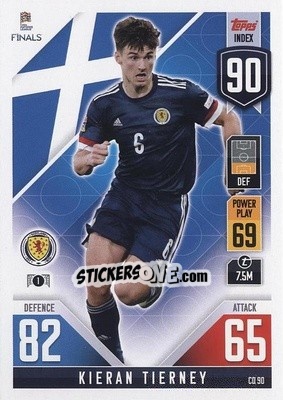 Sticker Kieran Tierney - The Road to UEFA Nations League Finals 2022-2023. Match Attax 101 - Topps