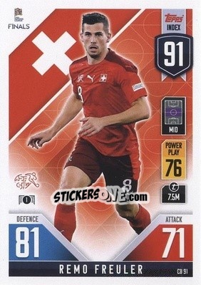 Sticker Remo Freuler - The Road to UEFA Nations League Finals 2022-2023. Match Attax 101 - Topps