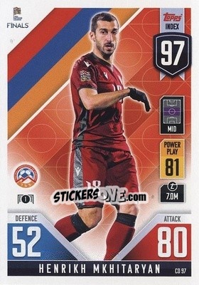 Sticker Henrikh Mkhitaryan - The Road To Uefa Nations League Finals 2022-2023. Match Attax 101 n. CD97 - Topps