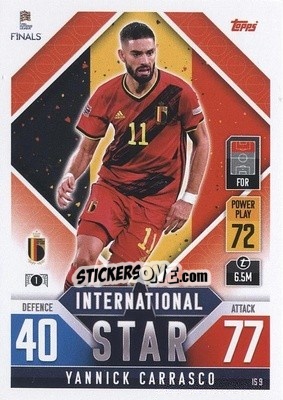 Sticker Yannick Carrasco - The Road To Uefa Nations League Finals 2022-2023. Match Attax 101 n. IS9 - Topps