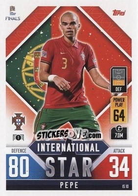 Sticker Pepe - The Road To Uefa Nations League Finals 2022-2023. Match Attax 101 n. IS10 - Topps