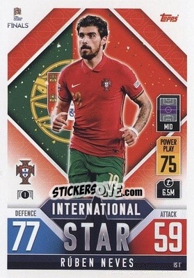 Cromo Rúben Dias - The Road to UEFA Nations League Finals 2022-2023. Match Attax 101 - Topps