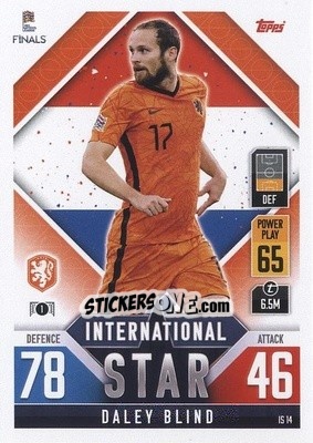 Sticker Daley Blind - The Road To Uefa Nations League Finals 2022-2023. Match Attax 101 n. IS14 - Topps