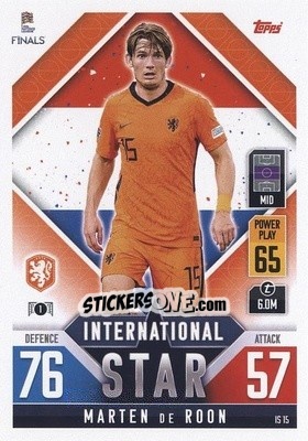 Sticker Marten de Roon - The Road To Uefa Nations League Finals 2022-2023. Match Attax 101 n. IS15 - Topps