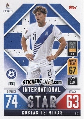 Cromo Kostas Tsimikas - The Road to UEFA Nations League Finals 2022-2023. Match Attax 101 - Topps