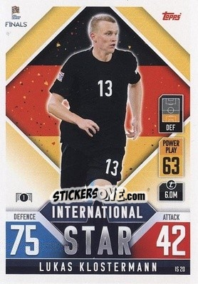 Sticker Lukas Klostermann - The Road To Uefa Nations League Finals 2022-2023. Match Attax 101 n. IS20 - Topps