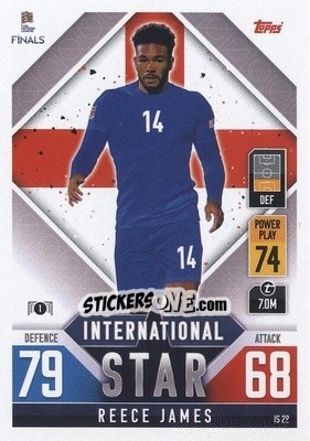 Cromo Reece James - The Road to UEFA Nations League Finals 2022-2023. Match Attax 101 - Topps