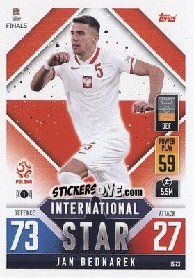 Sticker Jan Bednarek - The Road To Uefa Nations League Finals 2022-2023. Match Attax 101 n. IS23 - Topps