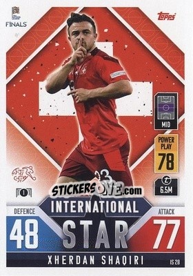 Sticker Xherdan Shaqiri - The Road To Uefa Nations League Finals 2022-2023. Match Attax 101 n. IS28 - Topps