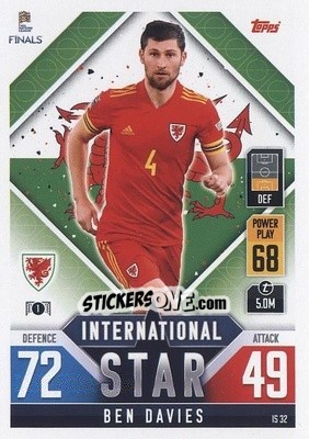 Cromo Ben Davies - The Road to UEFA Nations League Finals 2022-2023. Match Attax 101 - Topps