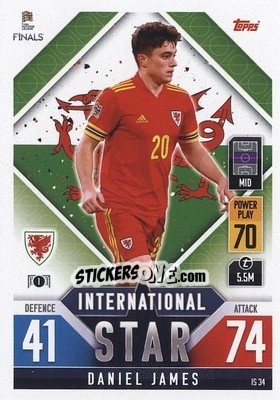 Cromo Daniel James - The Road to UEFA Nations League Finals 2022-2023. Match Attax 101 - Topps