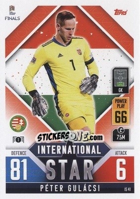 Sticker Péter Gulácsi - The Road To Uefa Nations League Finals 2022-2023. Match Attax 101 n. IS41 - Topps
