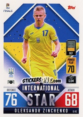 Cromo Oleksandr Zinchenko - The Road to UEFA Nations League Finals 2022-2023. Match Attax 101 - Topps