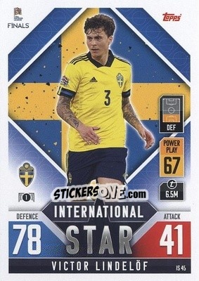 Sticker Victor Lindelöf - The Road To Uefa Nations League Finals 2022-2023. Match Attax 101 n. IS45 - Topps