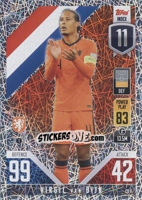 Sticker Virgil van Dijk - The Road to UEFA Nations League Finals 2022-2023. Match Attax 101 - Topps