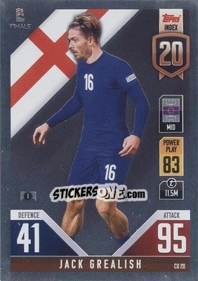 Sticker Jack Grealish - The Road to UEFA Nations League Finals 2022-2023. Match Attax 101 - Topps