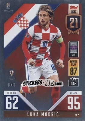 Figurina Luka Modrić - The Road to UEFA Nations League Finals 2022-2023. Match Attax 101 - Topps