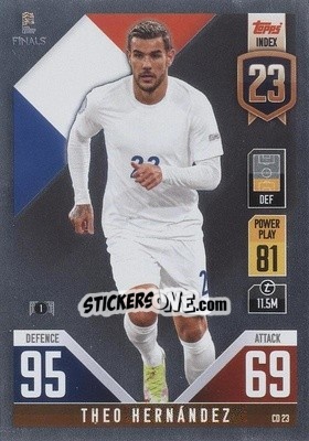Figurina Theo Hernández - The Road to UEFA Nations League Finals 2022-2023. Match Attax 101 - Topps