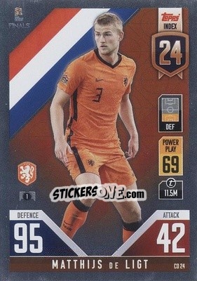 Cromo Matthijs de Ligt - The Road to UEFA Nations League Finals 2022-2023. Match Attax 101 - Topps