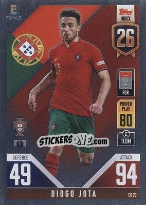 Cromo Diogo Jota - The Road to UEFA Nations League Finals 2022-2023. Match Attax 101 - Topps