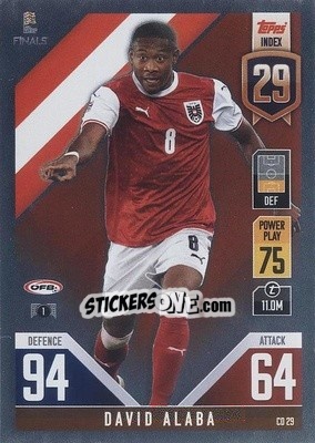 Sticker David Alaba - The Road To Uefa Nations League Finals 2022-2023. Match Attax 101 n. CD29 - Topps