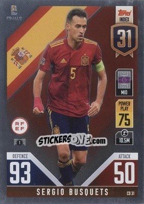 Sticker Sergio Busquets - The Road to UEFA Nations League Finals 2022-2023. Match Attax 101 - Topps