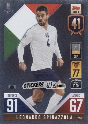 Figurina Leonardo Spinazzola - The Road to UEFA Nations League Finals 2022-2023. Match Attax 101 - Topps