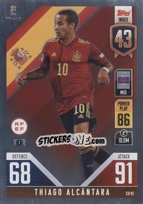 Sticker Thiago Alcántara - The Road to UEFA Nations League Finals 2022-2023. Match Attax 101 - Topps