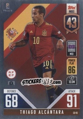 Sticker Thiago Alcántara - The Road To Uefa Nations League Finals 2022-2023. Match Attax 101 n. CD43 - Topps