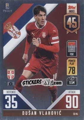 Sticker Dušan Vlahović - The Road To Uefa Nations League Finals 2022-2023. Match Attax 101 n. CD45 - Topps