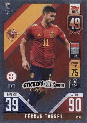 Sticker Ferran Torres - The Road To Uefa Nations League Finals 2022-2023. Match Attax 101 n. CD49 - Topps