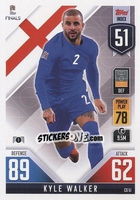 Sticker Kyle Walker - The Road to UEFA Nations League Finals 2022-2023. Match Attax 101 - Topps
