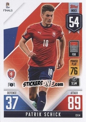 Sticker Patrik Schick - The Road To Uefa Nations League Finals 2022-2023. Match Attax 101 n. CD54 - Topps