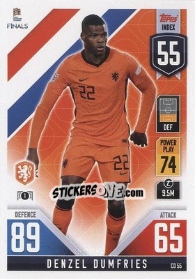 Sticker Denzel Dumfries - The Road to UEFA Nations League Finals 2022-2023. Match Attax 101 - Topps