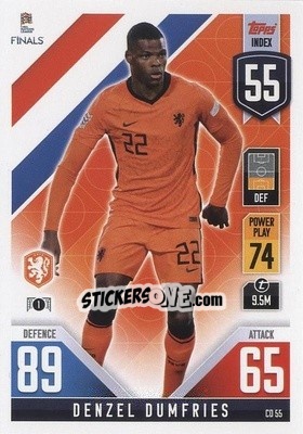 Sticker Denzel Dumfries - The Road To Uefa Nations League Finals 2022-2023. Match Attax 101 n. CD55 - Topps