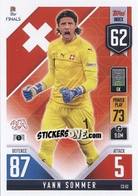 Sticker Yann Sommer - The Road To Uefa Nations League Finals 2022-2023. Match Attax 101 n. CD62 - Topps