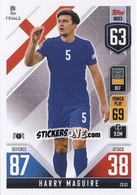 Sticker Harry Maguire - The Road to UEFA Nations League Finals 2022-2023. Match Attax 101 - Topps